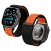Spigen WBF1 Pasek tkaninowy / opaska materiałowa Apple Watch Ultra 49 mm | Series 11/10 46 mm | 9/8/7/SE 45/44 mm – Czarno-pomarańczowy